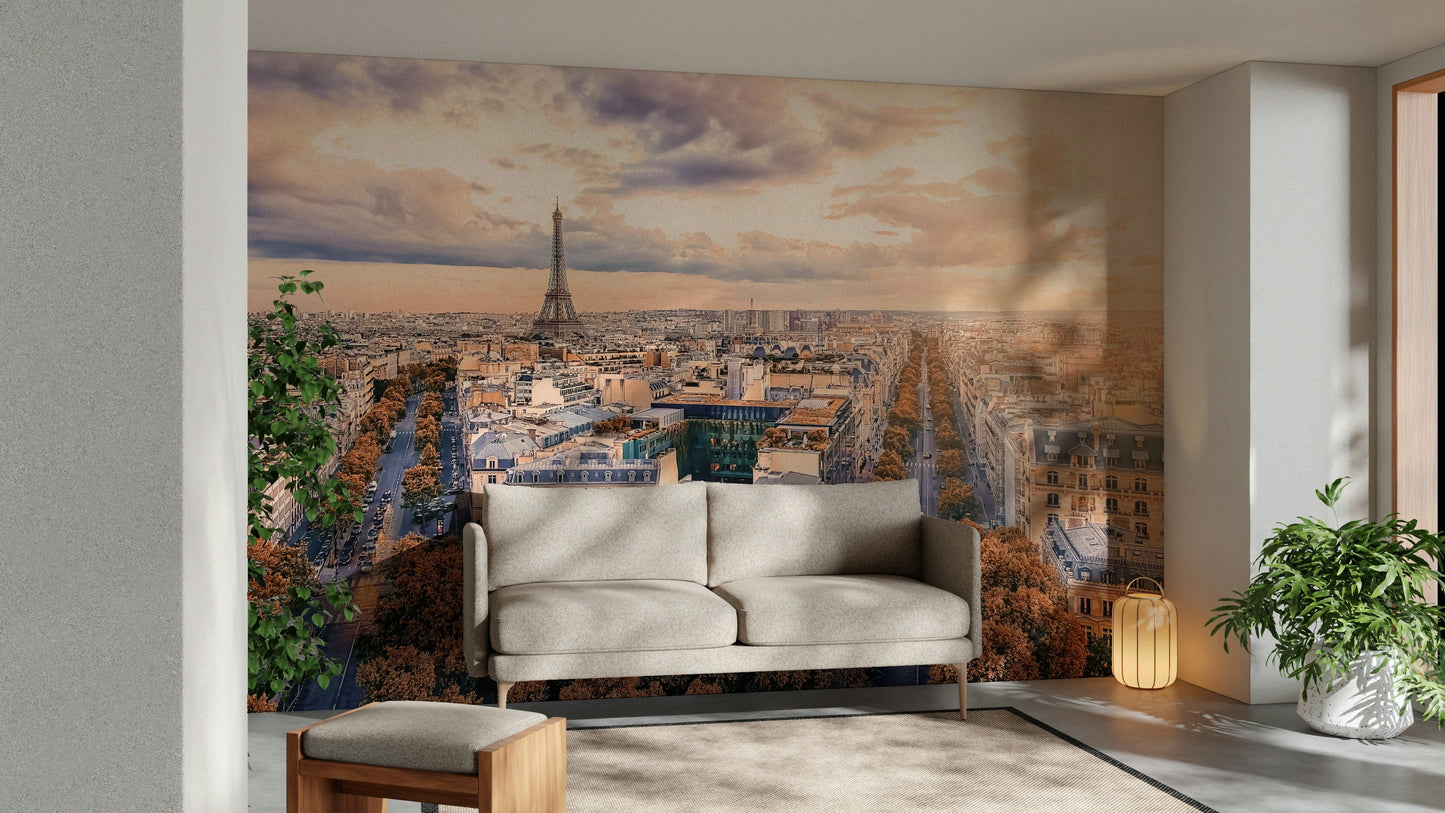 A classic city view wallpaper for walls.

