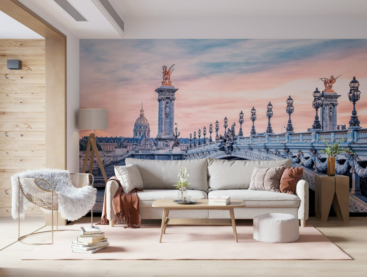 Parisian Bridge Dream wall mural luxury home office decor.