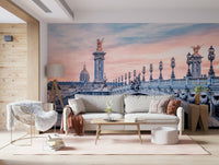 Parisian Bridge Dream wall mural luxury home office decor.