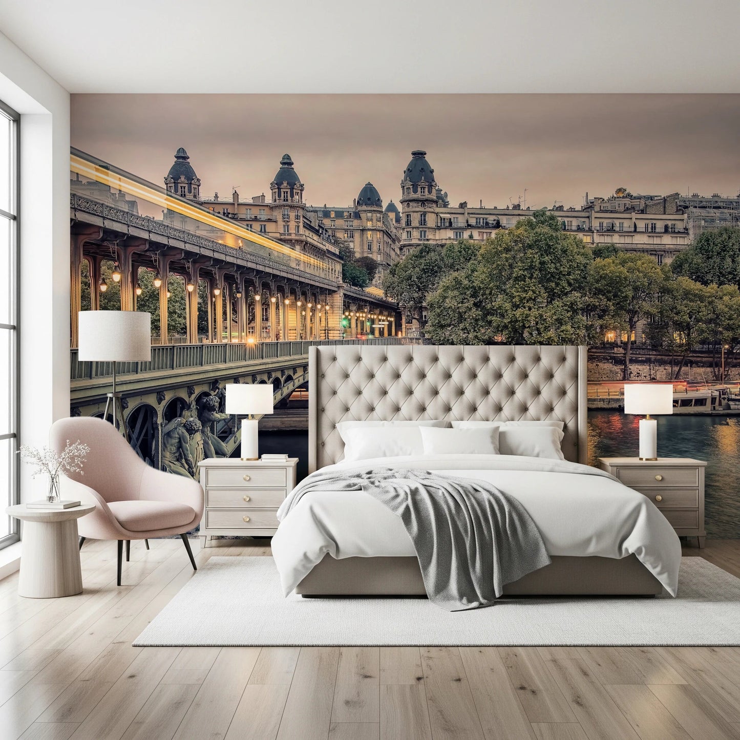 Parisian Bridge Lights Wall Mural
