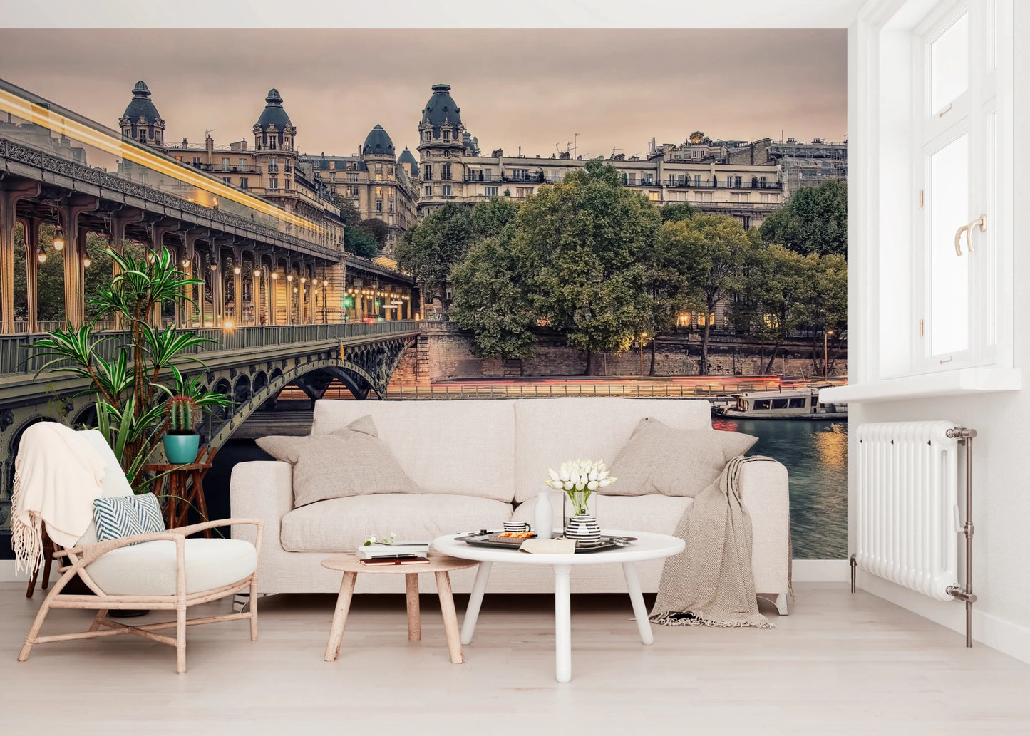 Parisian Bridge Lights Wall Mural