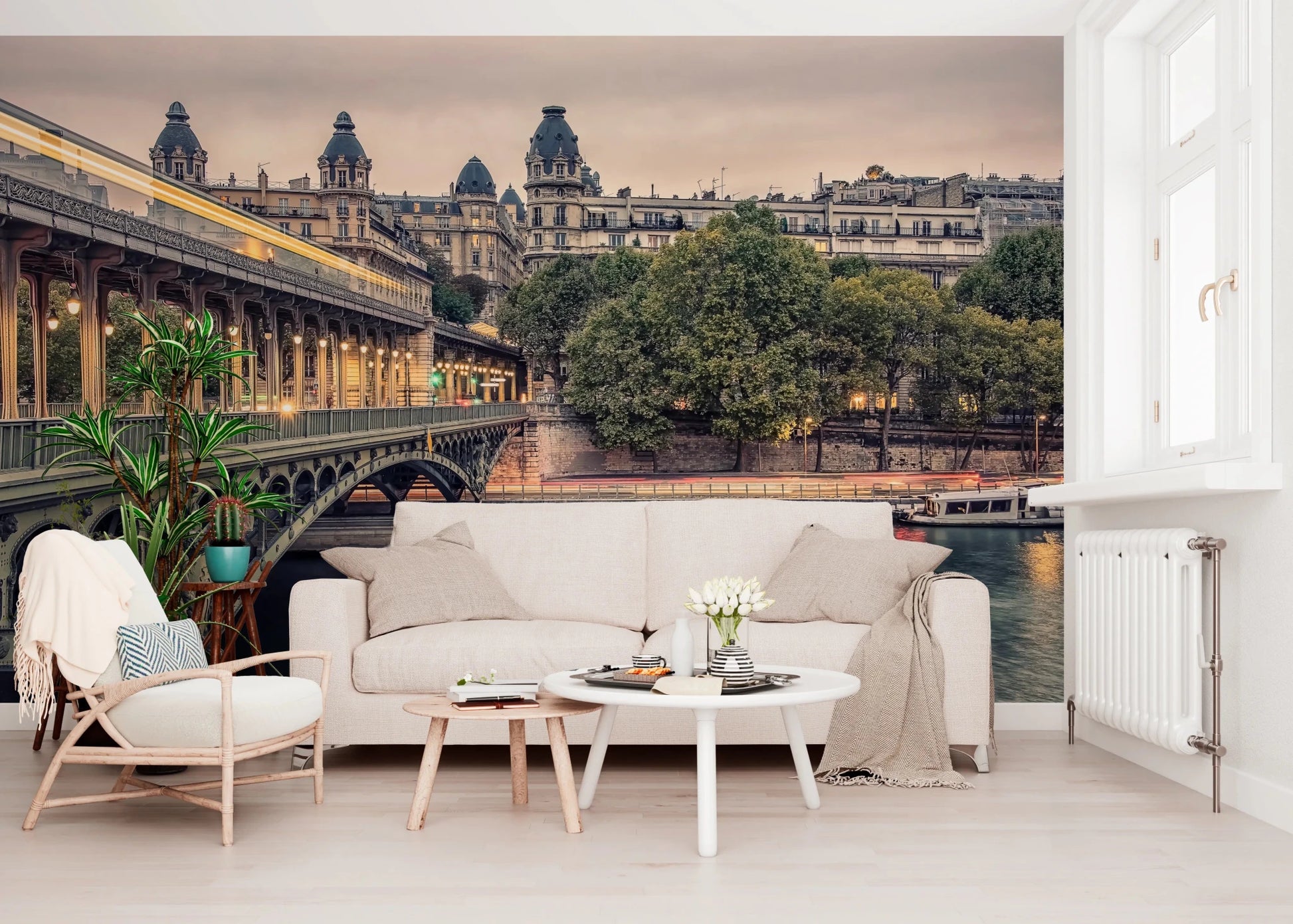 Parisian Bridge Lights Wall Mural