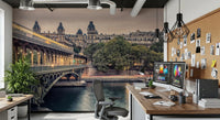 Parisian Bridge Lights Wall Mural