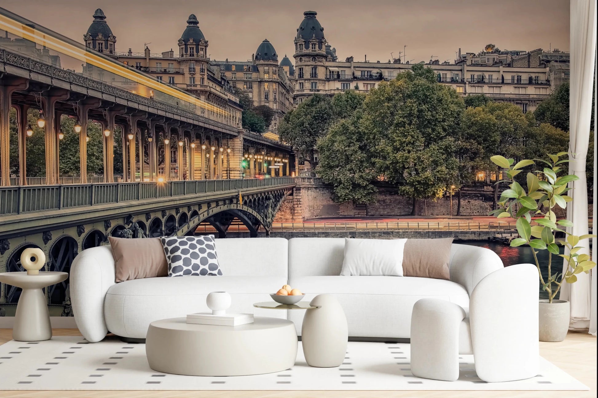 Parisian Bridge Lights Wall Mural