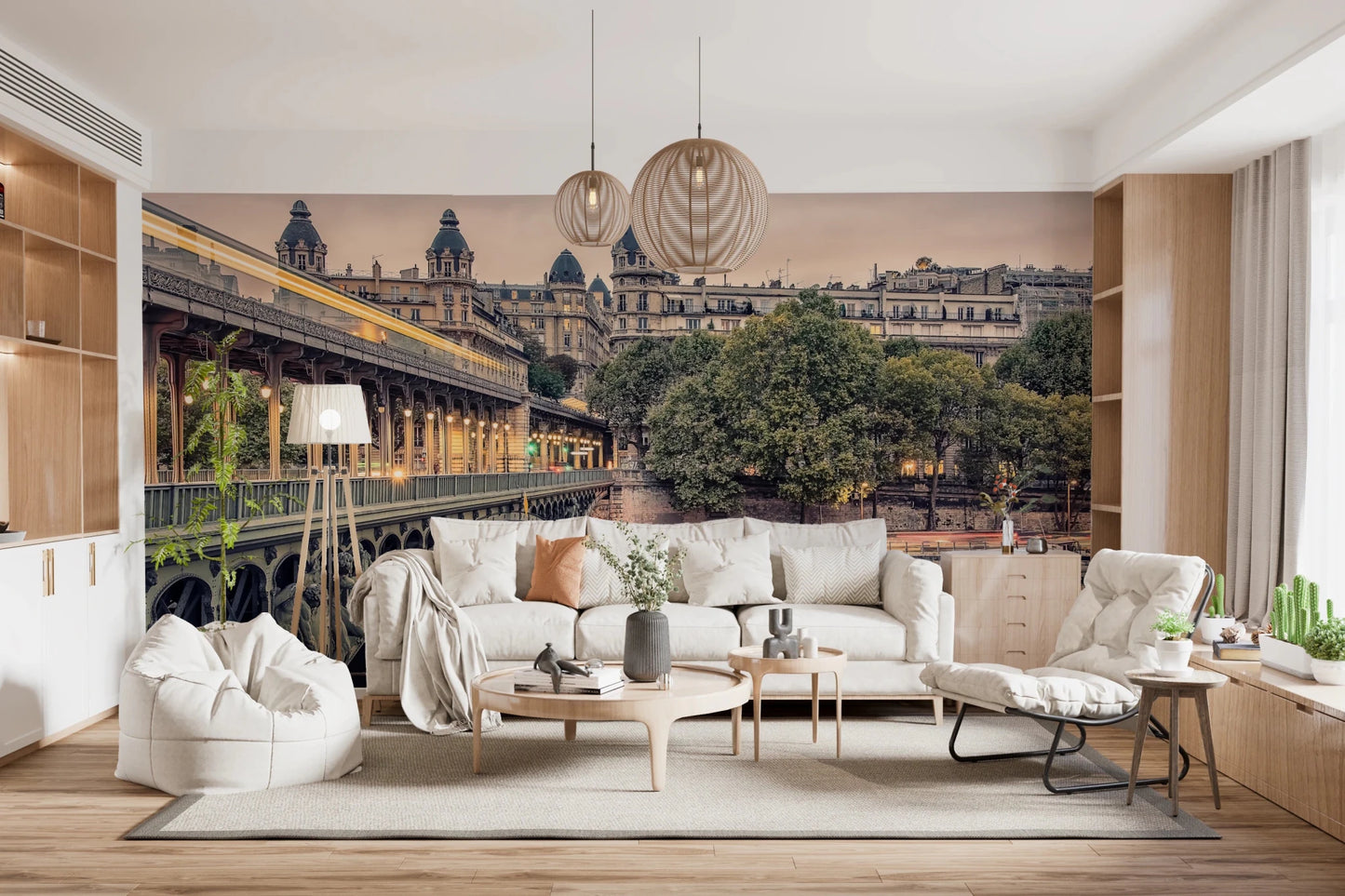 Parisian Bridge Lights Wall Mural
