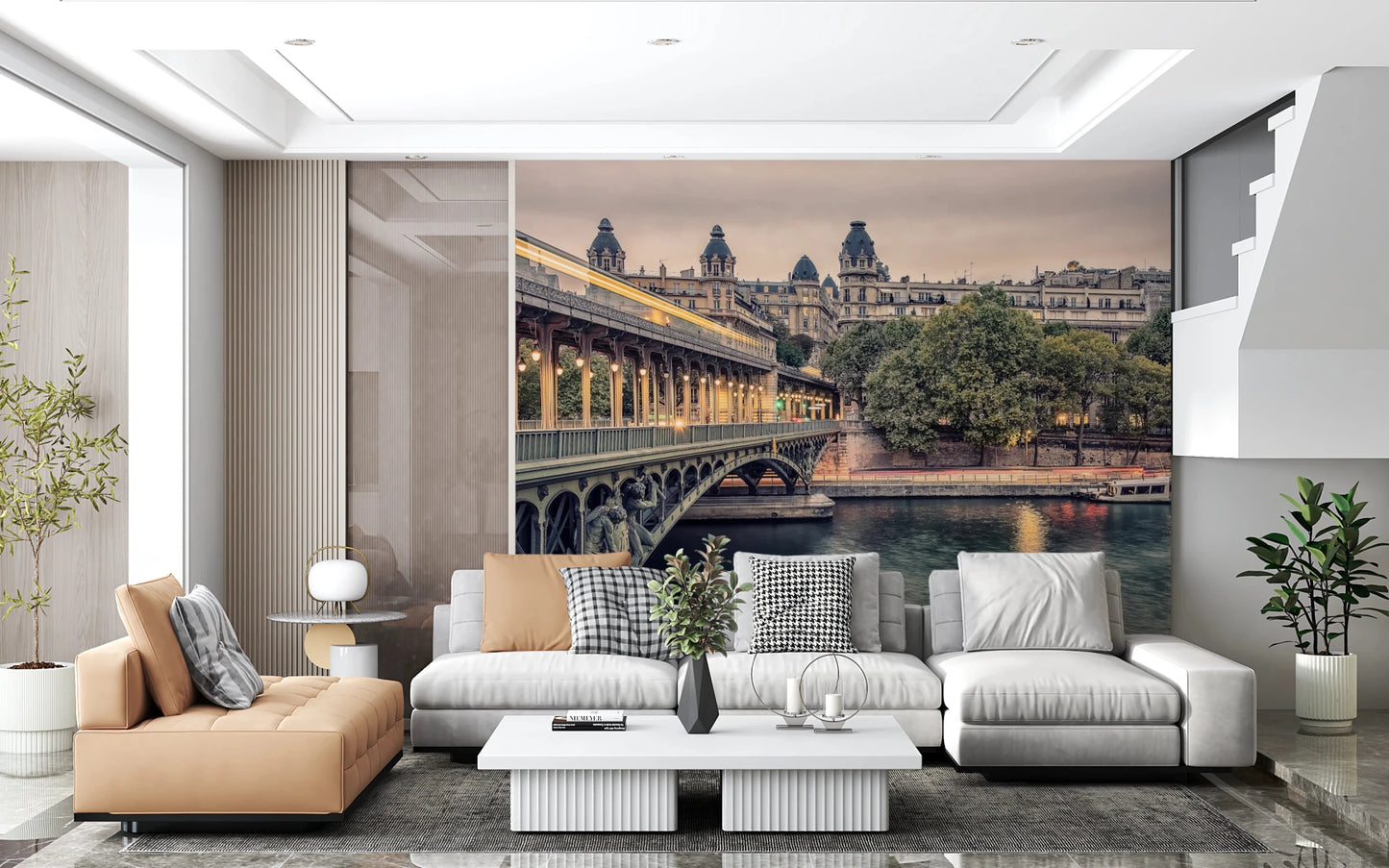 Parisian Bridge Lights Wall Mural