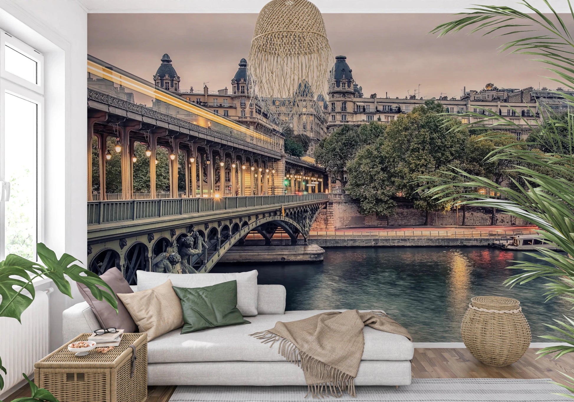 Parisian Bridge Lights Wall Mural