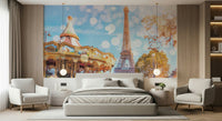 Parisian Carousel Dream wallpaper mural displaying ornate carousel details.