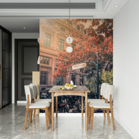 Autumn in Paris wallpaper for walls, old-world elegance, Metro Charm.