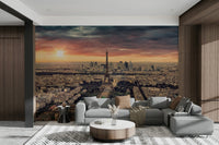 An artistic urban escape mural for home decor.

