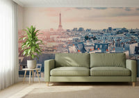 Roofline view Paris France wallcovering home interior