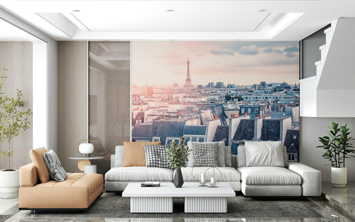 Panoramic Paris view city buildings wall decor accent