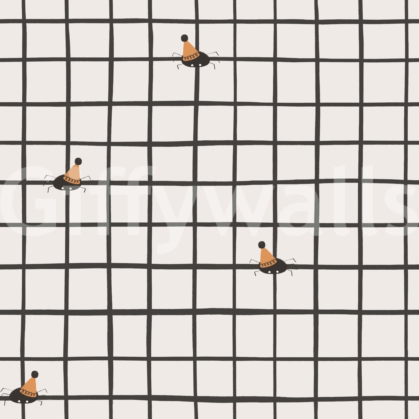 Vibrant insects in celebration arranged neatly on a soft grid pattern.