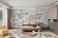 Pastel Wildlife world map decor