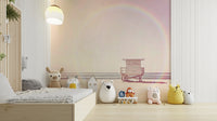 Pastel Beach Dream Wall Mural for a peaceful coastal vibe.

