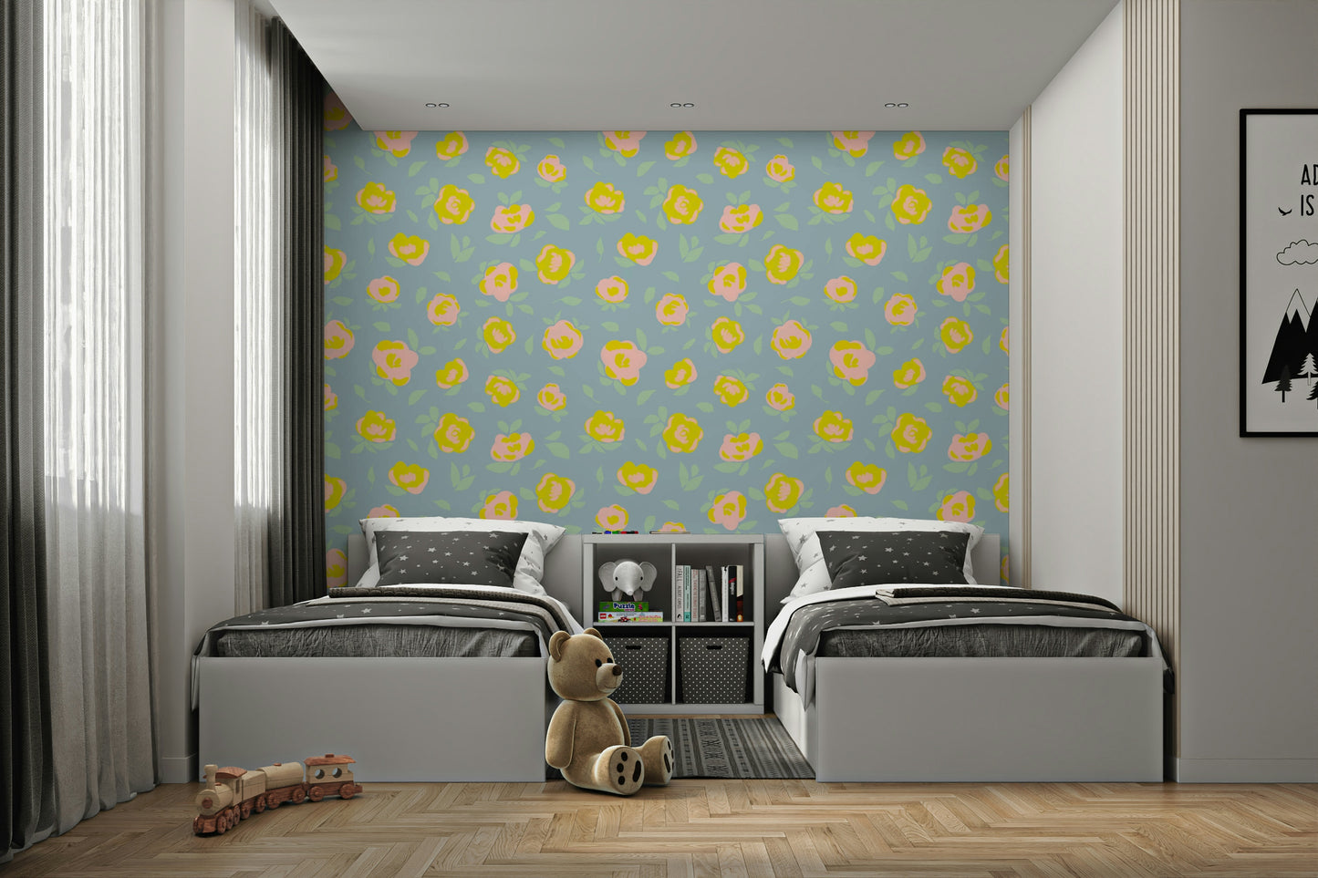 Pastel bloom wallpaper with soft floral design

