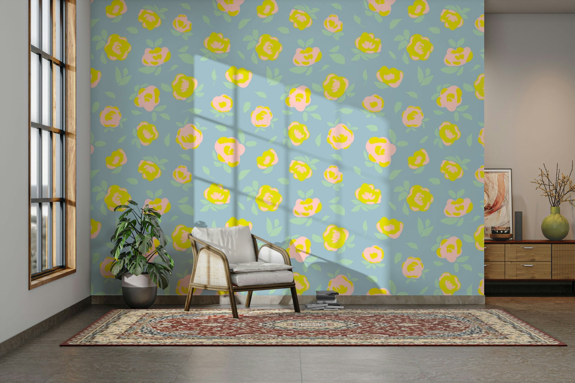 Delicate bloom print in soft color palette

