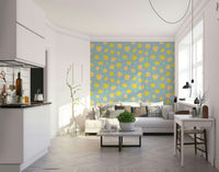 Soft blossom wallpaper in muted tones

