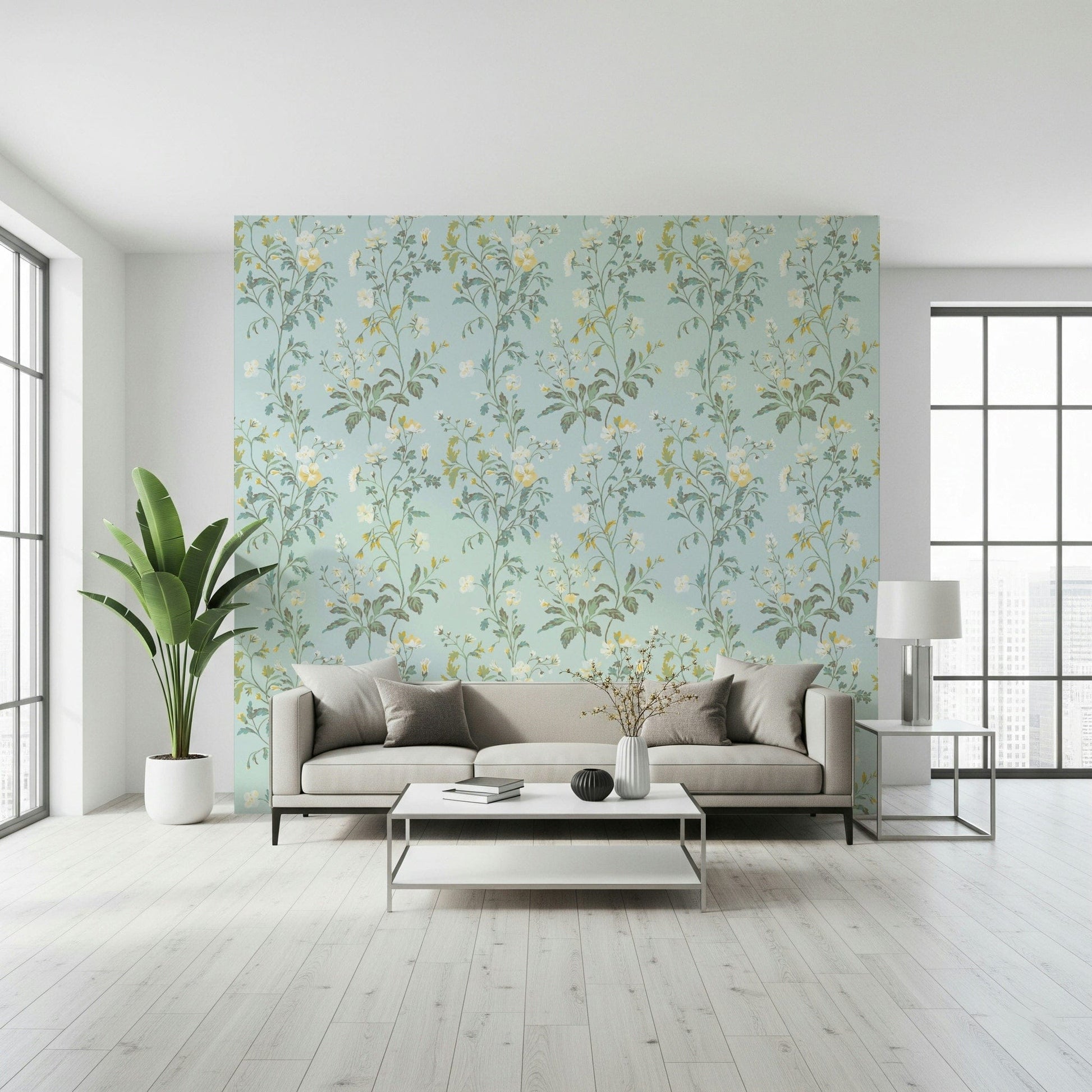 Floral Pastel Wall Décor – Dreamy pastel-colored leaves and blooms for a gentle, stylish feature wall.