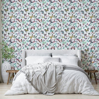 Watercolor flying butterfly wallpaper in soft colors

