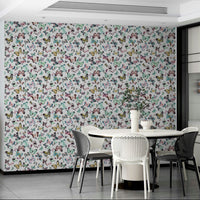 Green and pink butterfly mural for girls’ rooms

