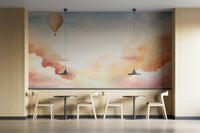 Soft pastel cloud textures for a refined interior colour finish in a guest room.