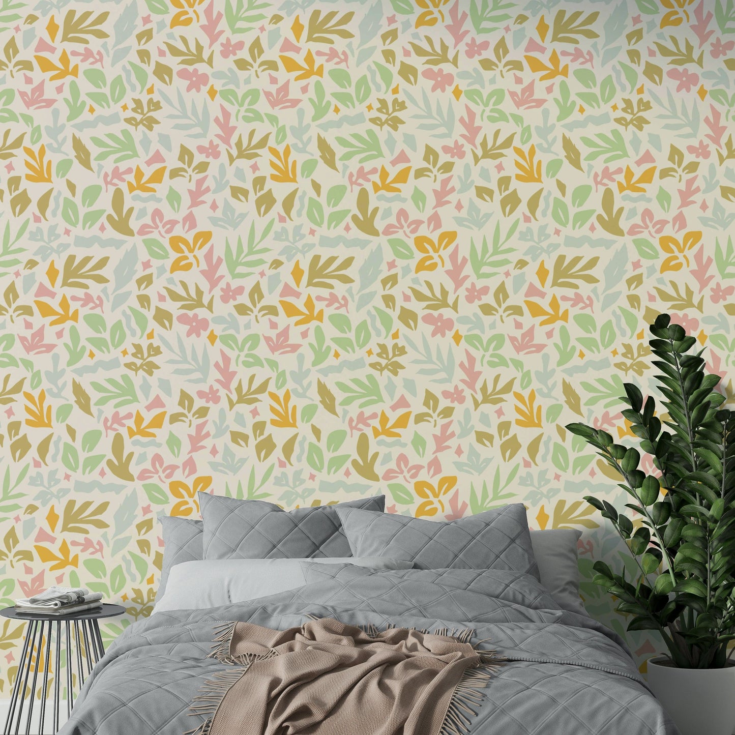 The mural is created for an entire wall, providing a unique backdrop.
