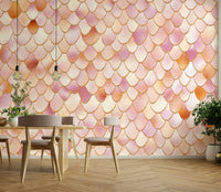 The mural has a soft, dreamy feel.

