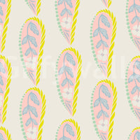Paisley wall mural with smooth pastel finish

