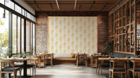 Elegant paisley wallpaper in blush and mint

