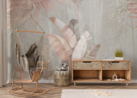 Light and Airy Leaf Pattern Wallpaper

