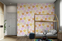 Floral wallpaper with pastel hues for tranquil rooms

