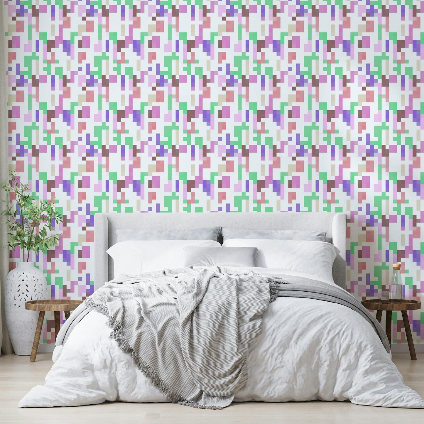 A serene soft pixel wall mural for your decor.

