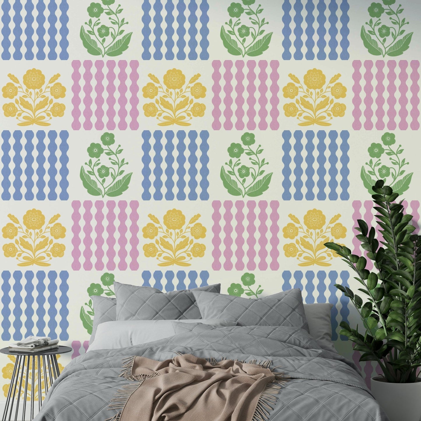 Pastel Pop Florals Wallpaper⁠