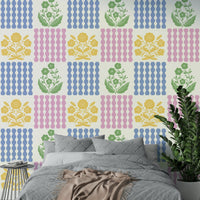 Pastel Pop Florals Wallpaper⁠