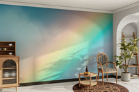 A beautiful modern art wall mural for a living room.

