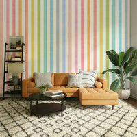 Soft colorful striped wall pattern design