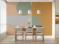 Simple shapes wall mural, creating an inviting and visually balanced effect.