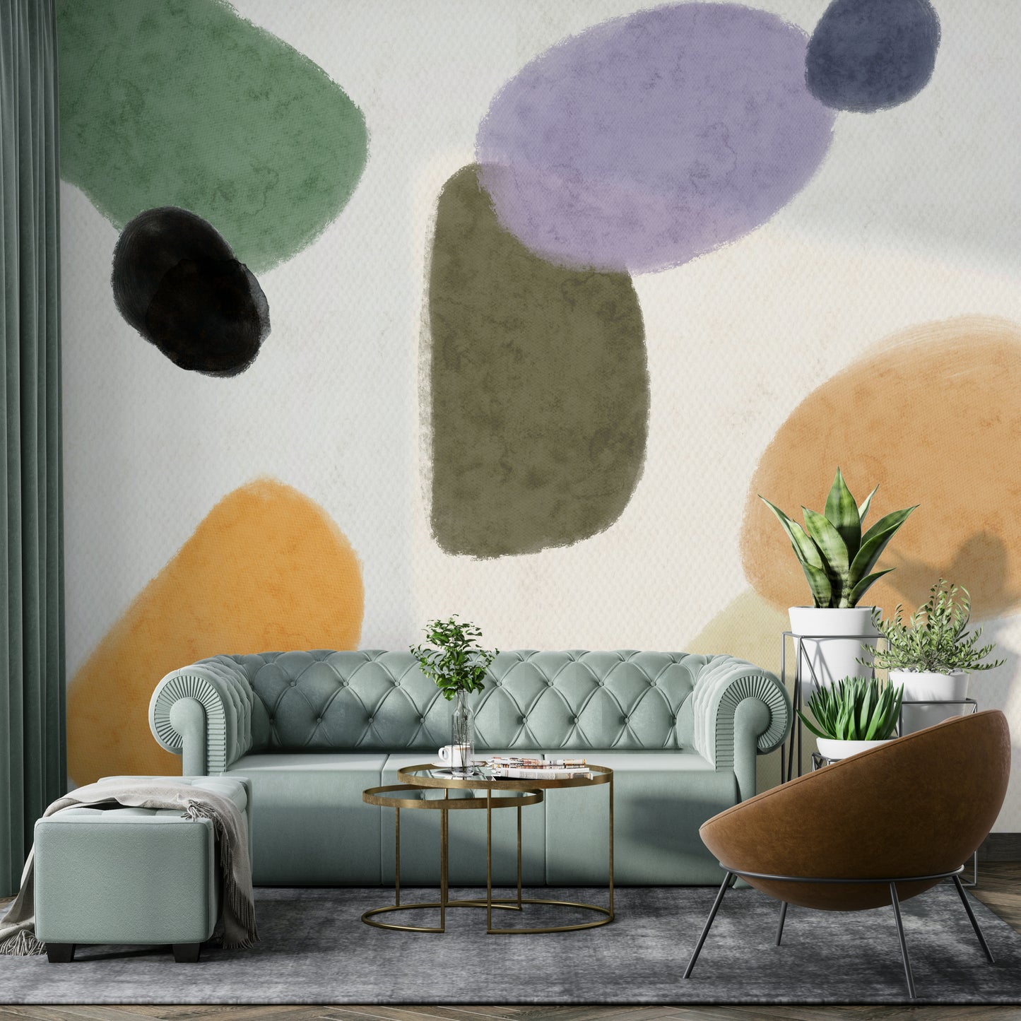 Overlapping stones wall mural

