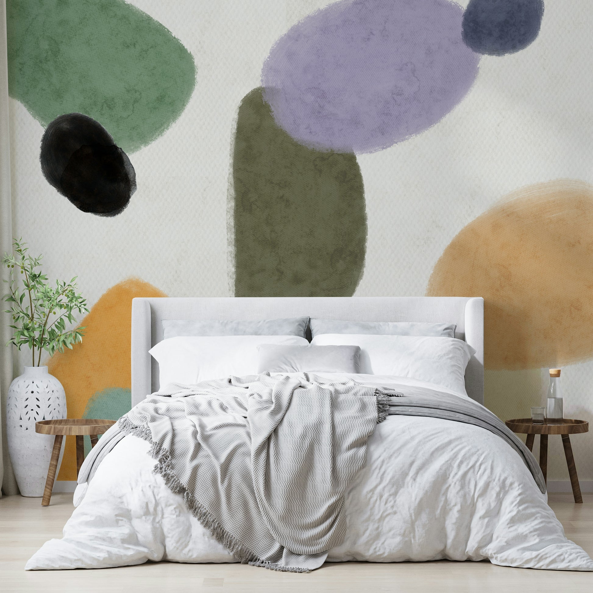 Stone shapes in muted tones

