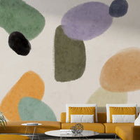 Abstract pastel stone wall art

