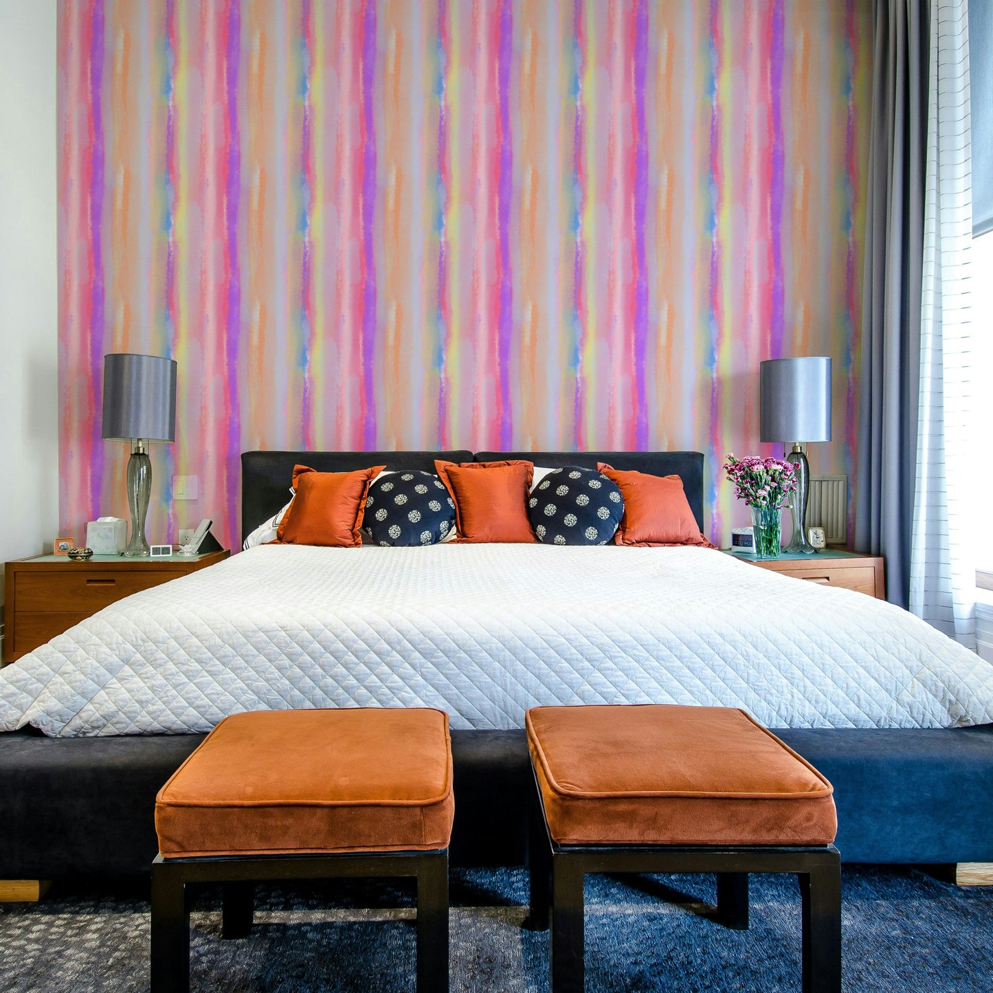 An artistic fun pattern mural for home decor.

