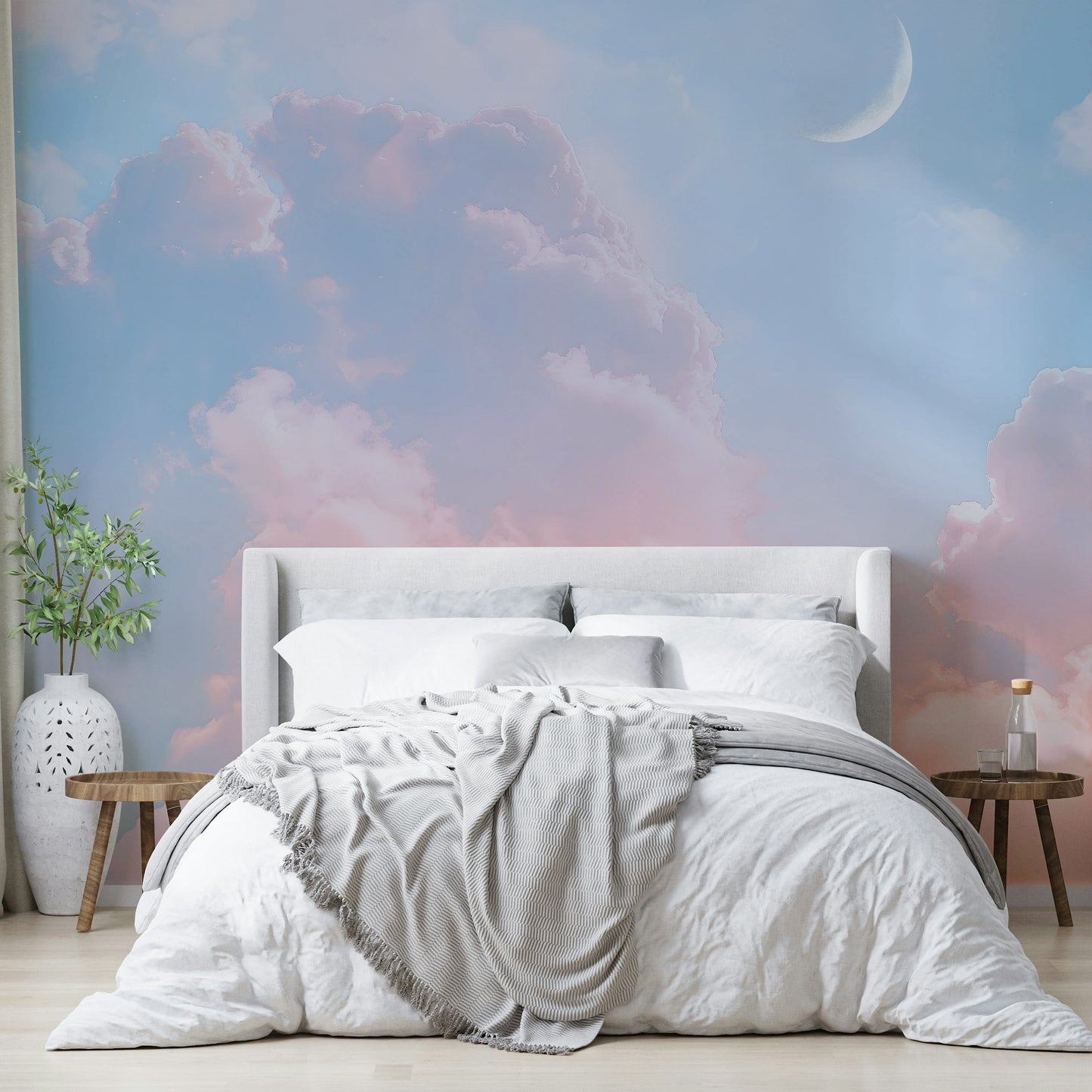 Cloudy pastel sunset sky, detailed view

