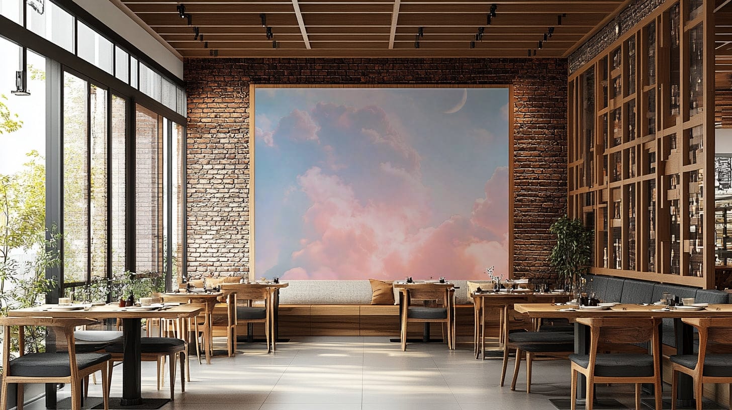 Wall decor showing a tranquil twilight view

