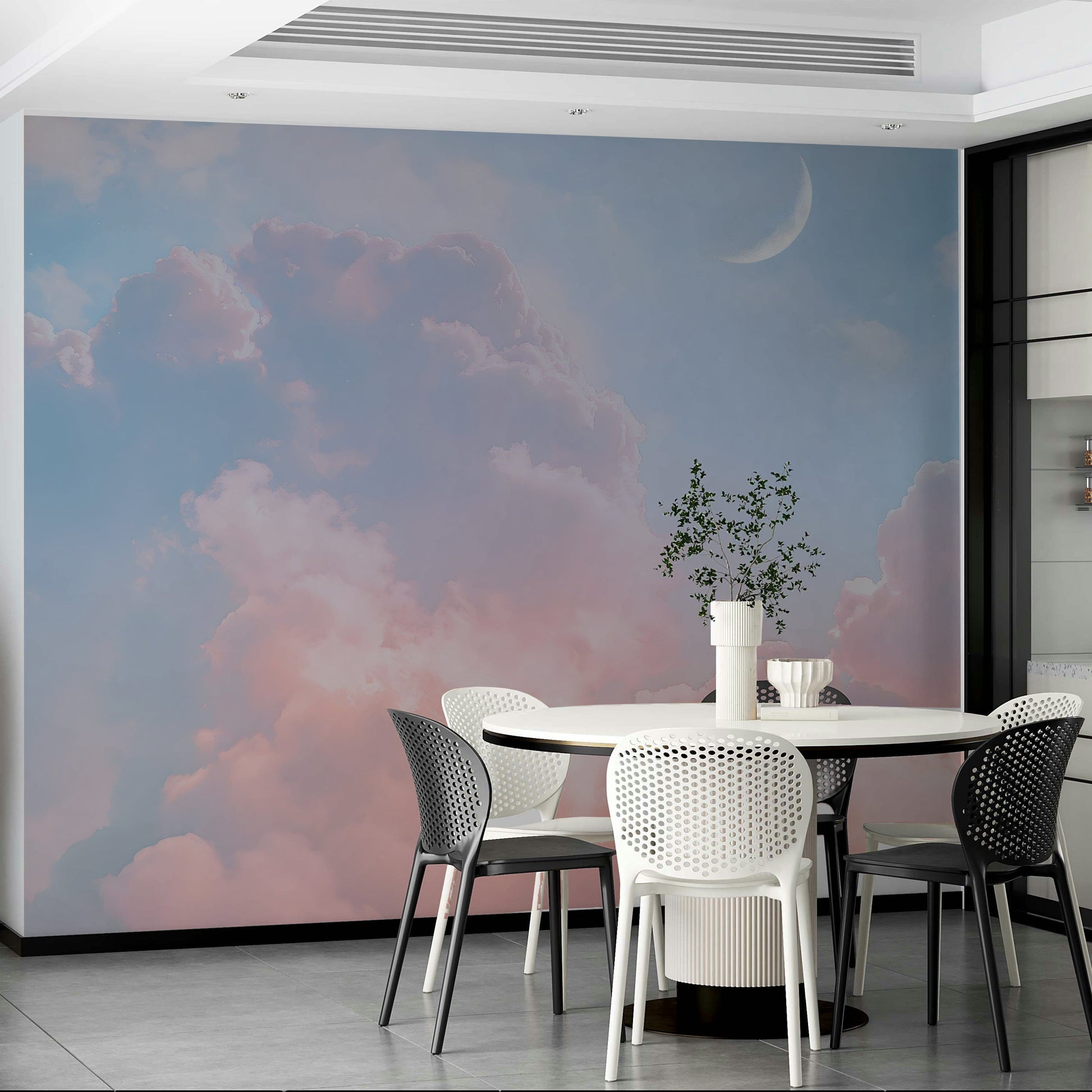 Mural wallpaper of a cloudy pastel sunset sky

