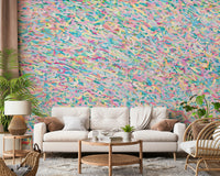 An artistic minimalist form mural for home decor.