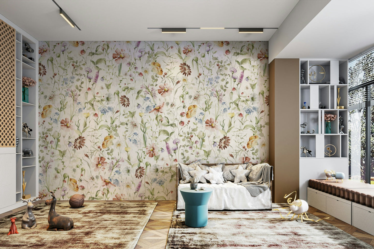 A calm and serene mural with a natural feel.

