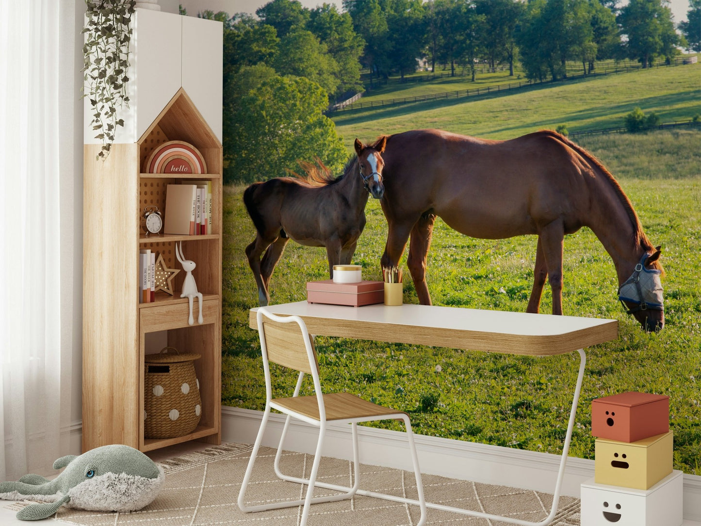 Pastoral Equine Duo Wall Mural