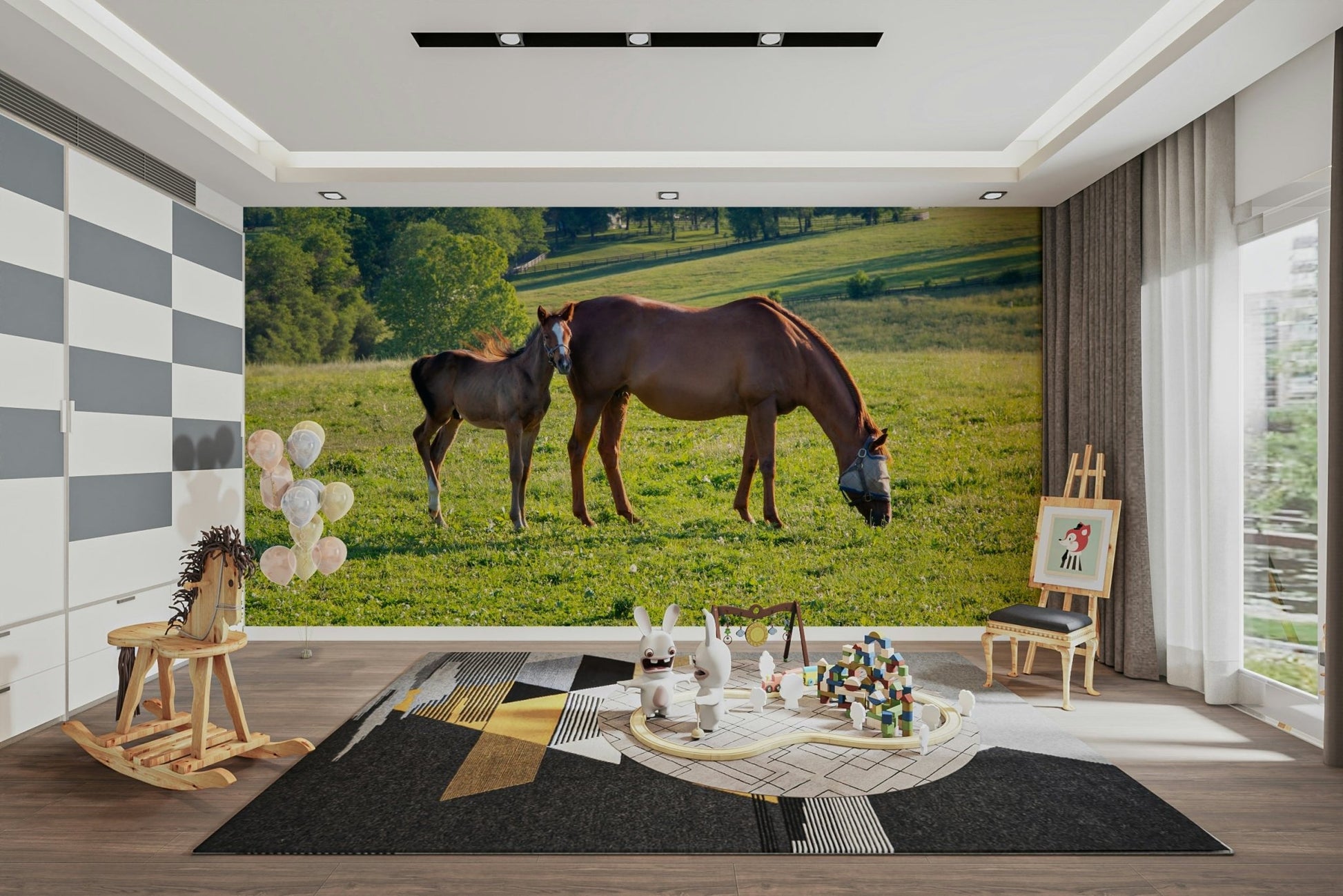 Pastoral Equine Duo Wall Mural