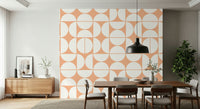 An artistic minimalist form mural for home decor.